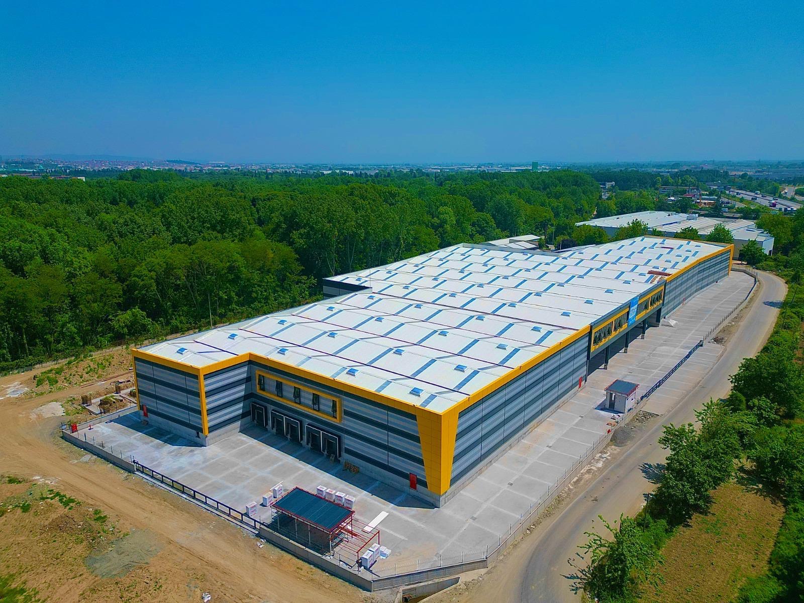 Çelik konstrüksiyon tesis dış cephe drone görünümü - Arifiye, Sakarya