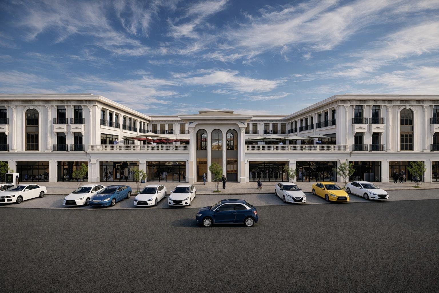 Yazlık Ticaret Merkezi simetrik ön cephe görünümü - Yazlık, Sakarya